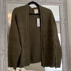 Francesca’s olive cardigan